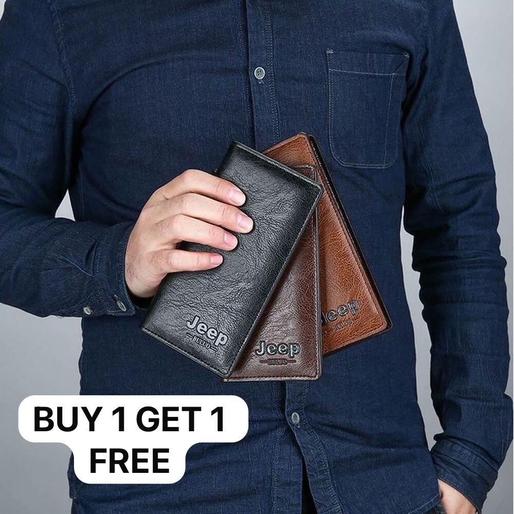 (Buy 1 Get 1 free )Jeep Leather Imported Branded Wallet