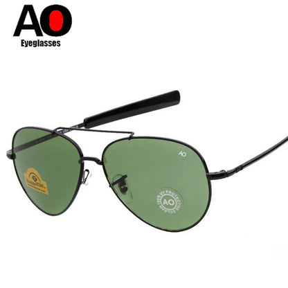 Classic Army MILITARY MacArthur Aviation Style AO General Men Sunglasses American Lens Optical Glass Sun Glasses For male