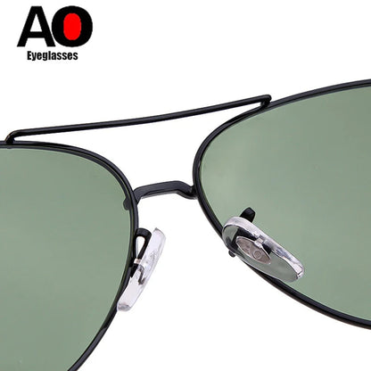 Classic Army MILITARY MacArthur Aviation Style AO General Men Sunglasses American Lens Optical Glass Sun Glasses For male